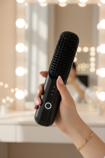 Elegant hand holding with Hollywood lights