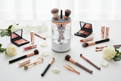 Flat lay with beauty essentials