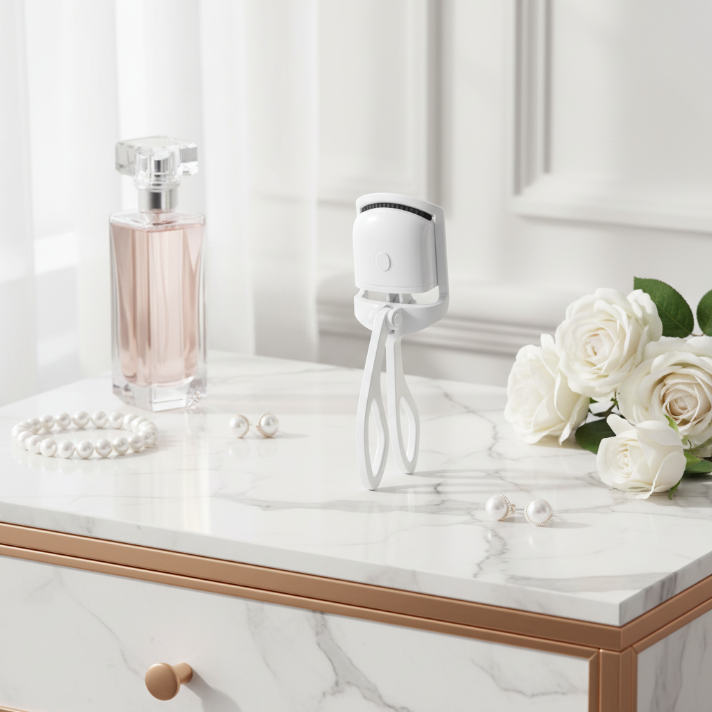 Luxury marble vanity with gold accents