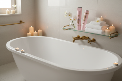 Spa bathroom with candlelight